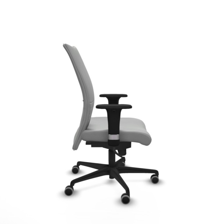 Albacete confidente sincro similpiel gris claro brazos 1D base nailon ruedas 65mm engomadas