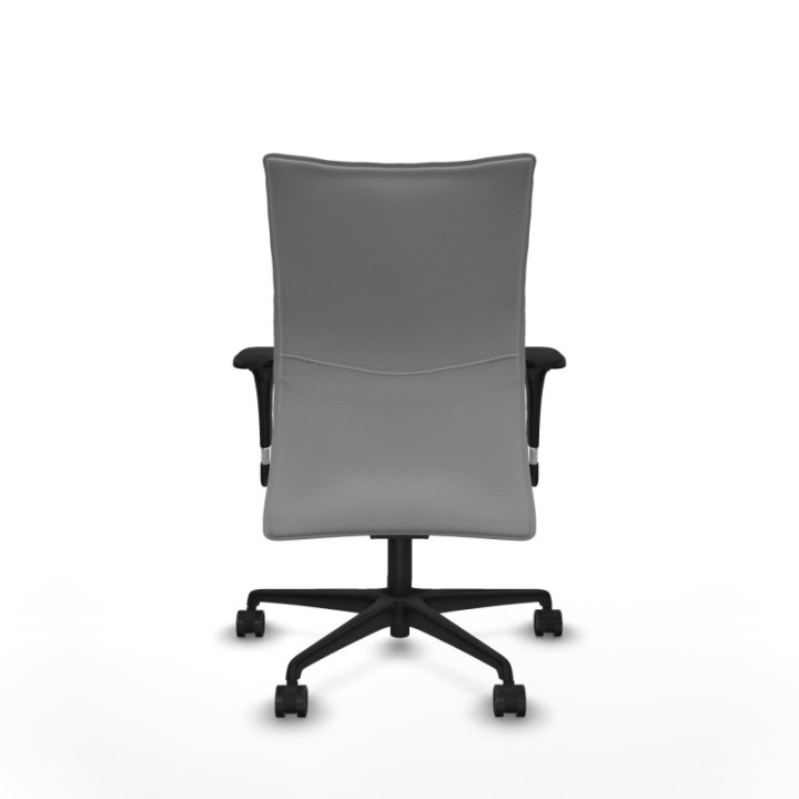 Albacete confidente sincro similpiel gris claro brazos 1D base nailon ruedas 65 mm nailon