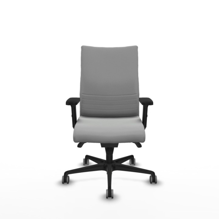 Albacete confidente sincro similpiel gris claro brazos 2D base nailon ruedas 65mm engomadas