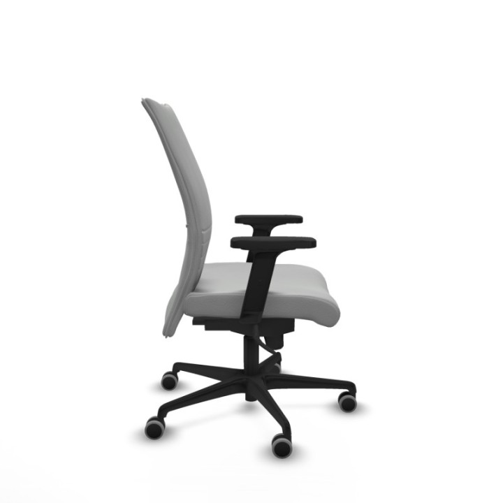 Albacete confidente sincro similpiel gris claro brazos 2D base nailon ruedas 65mm engomadas