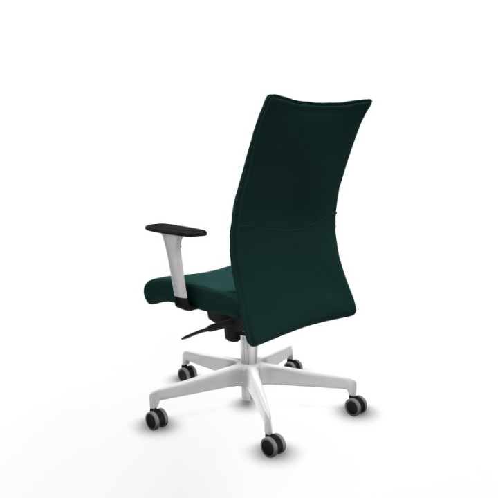 Albacete confidente sincro similpiel verde botella brazos 1D blancos base blanca ruedas 65mm engomadas