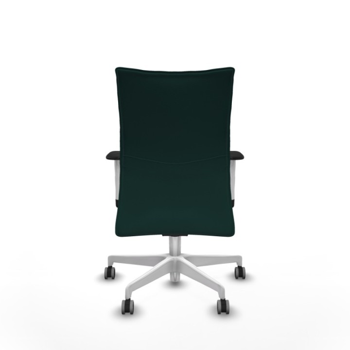 Albacete confidente sincro similpiel verde botella brazos 1D blancos base blanca ruedas 65mm engomadas