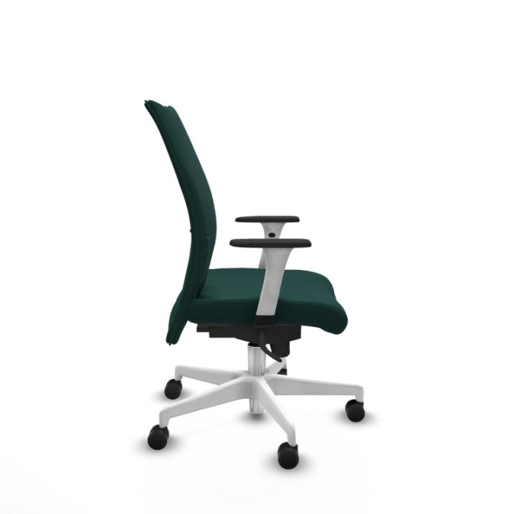 Albacete confidente sincro similpiel verde botella brazos 1D blancos base blanca ruedas 65 mm nailon