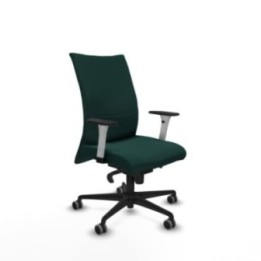 Albacete confidente sincro similpiel verde botella brazos 1D blancos base nailon ruedas 65mm engomadas