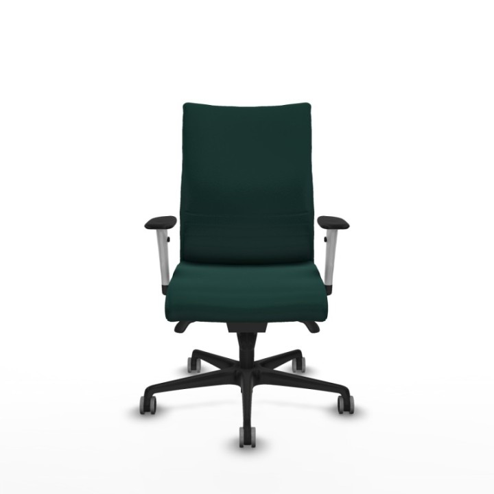 Albacete confidente sincro similpiel verde botella brazos 1D blancos base nailon ruedas 65mm engomadas