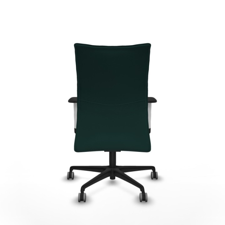 Albacete confidente sincro similpiel verde botella brazos 1D blancos base nailon ruedas 65mm engomadas