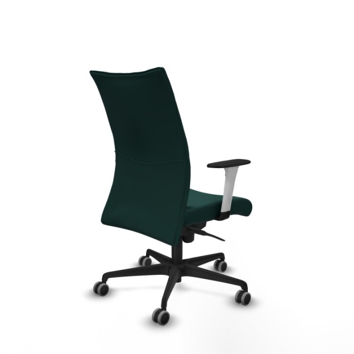 Albacete confidente sincro similpiel verde botella brazos 1D blancos base nailon ruedas 65mm engomadas