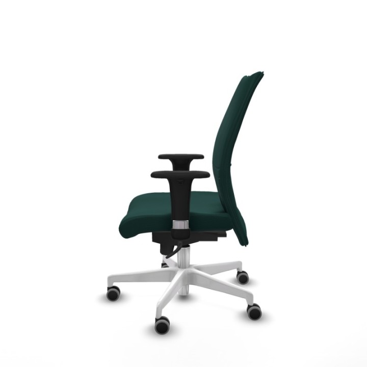 Albacete confidente sincro similpiel verde botella brazos 1D base blanca ruedas 65mm engomadas