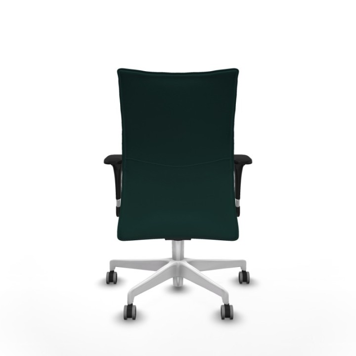 Albacete confidente sincro similpiel verde botella brazos 1D base blanca ruedas 65mm engomadas