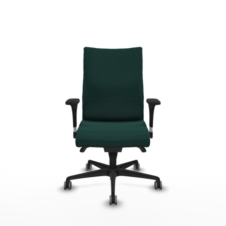 Albacete confidente sincro similpiel verde botella brazos 1D base nailon ruedas 65mm engomadas