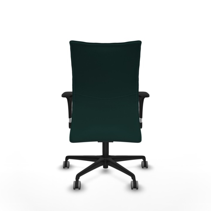 Albacete confidente sincro similpiel verde botella brazos 1D base nailon ruedas 65mm engomadas