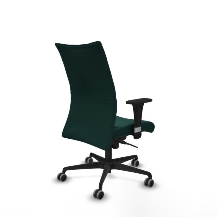 Albacete confidente sincro similpiel verde botella brazos 1D base nailon ruedas 65mm engomadas