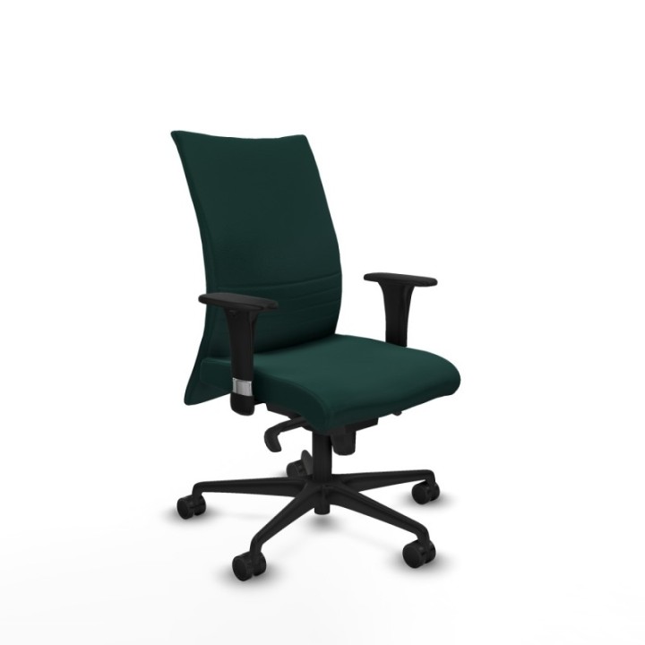 Albacete confidente sincro similpiel verde botella brazos 1D base nailon ruedas 65 mm nailon