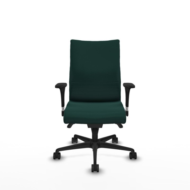 Albacete confidente sincro similpiel verde botella brazos 1D base nailon ruedas 65 mm nailon