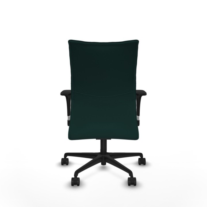 Albacete confidente sincro similpiel verde botella brazos 1D base nailon ruedas 65 mm nailon