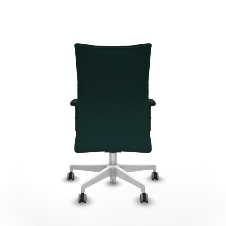 Albacete confidente sincro similpiel verde botella brazos 2D base blanca ruedas 65mm engomadas