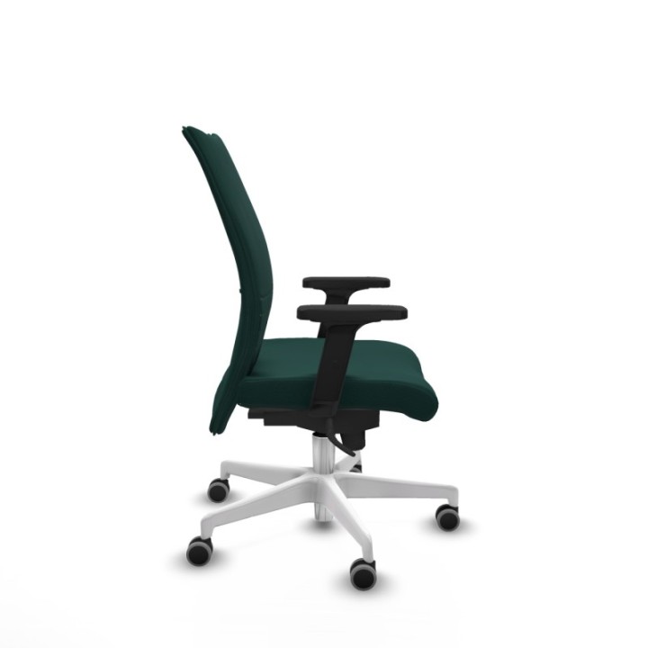 Albacete confidente sincro similpiel verde botella brazos 2D base blanca ruedas 65mm engomadas