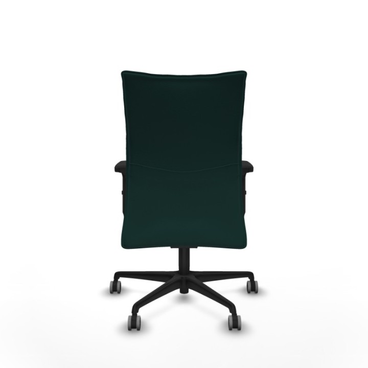 Albacete confidente sincro similpiel verde botella brazos 2D base nailon ruedas 65mm engomadas