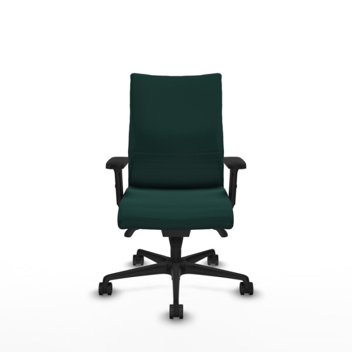 Albacete confidente sincro similpiel verde botella brazos 2D base nailon ruedas 65 mm nailon