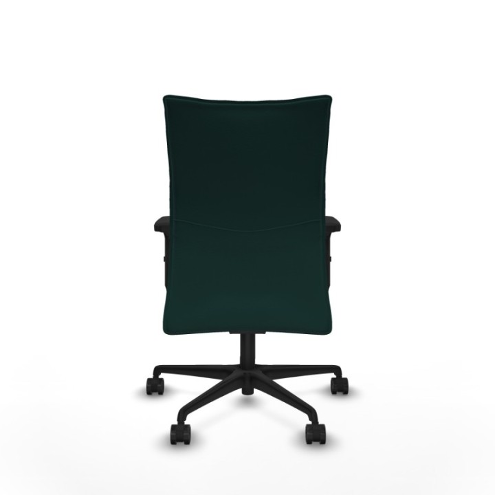 Albacete confidente sincro similpiel verde botella brazos 2D base nailon ruedas 65 mm nailon