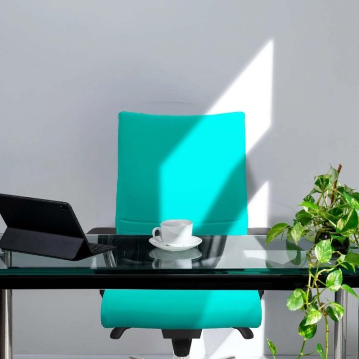 Albacete confidente sincro similpiel verde botella brazos 2D base aluminio ruedas 65mm engomadas