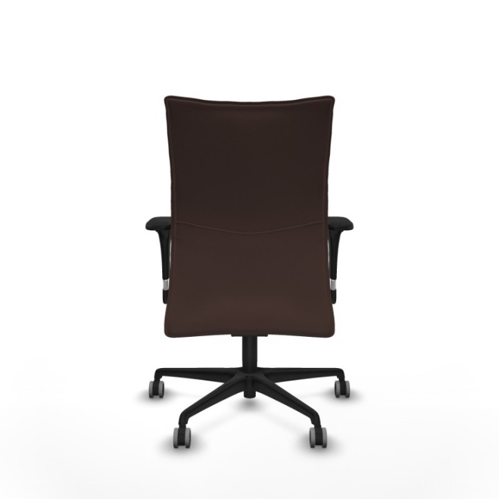 Albacete confidente sincro similpiel marrón oscuro brazos 1D base nailon ruedas 65mm engomadas