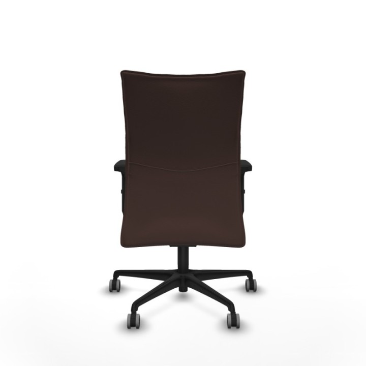 Albacete confidente sincro similpiel marrón oscuro brazos 2D base nailon ruedas 65mm engomadas