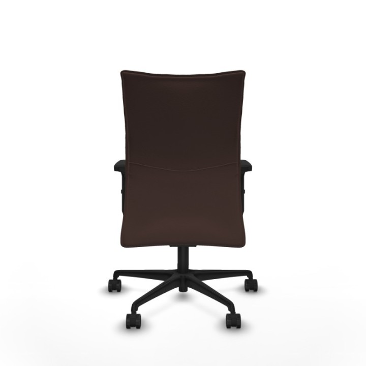 Albacete confidente sincro similpiel marrón oscuro brazos 2D base nailon ruedas 65 mm nailon