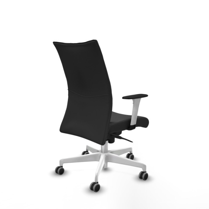 Albacete confidente sincro similpiel gris oscuro brazos 1D blancos base blanca ruedas 65mm engomadas