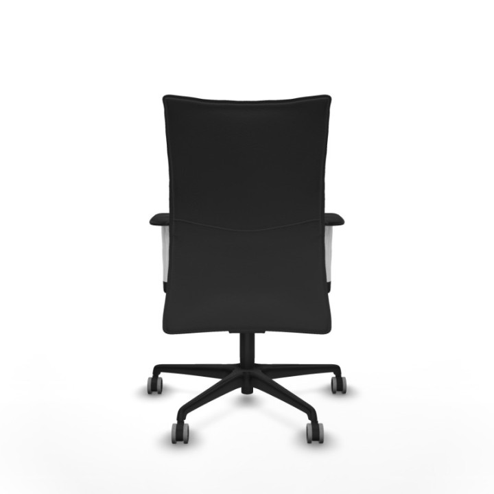 Albacete confidente sincro similpiel gris oscuro brazos 1D blancos base nailon ruedas 65mm engomadas