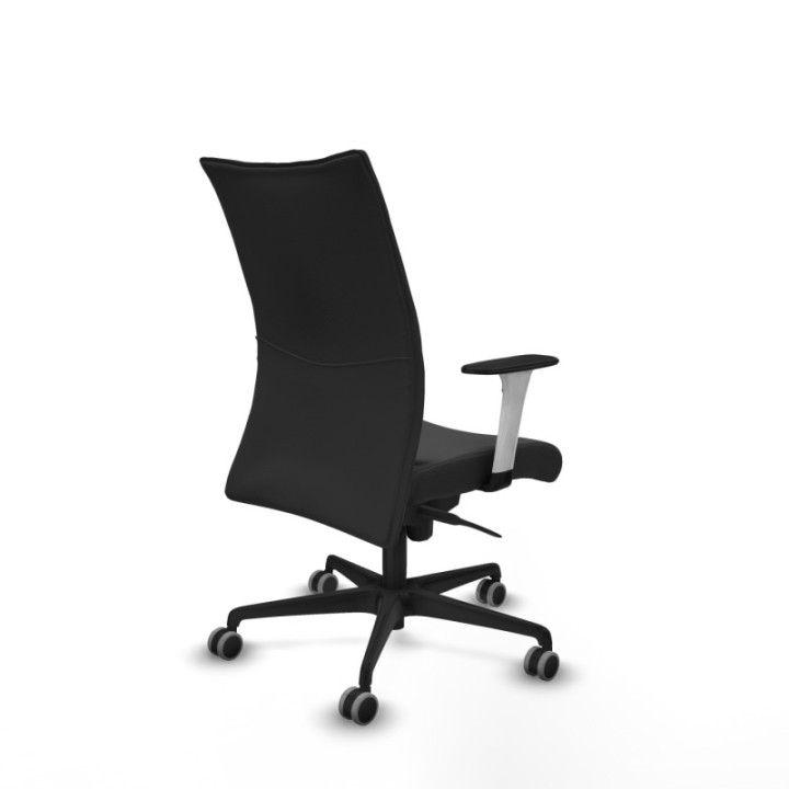 Albacete confidente sincro similpiel gris oscuro brazos 1D blancos base nailon ruedas 65mm engomadas