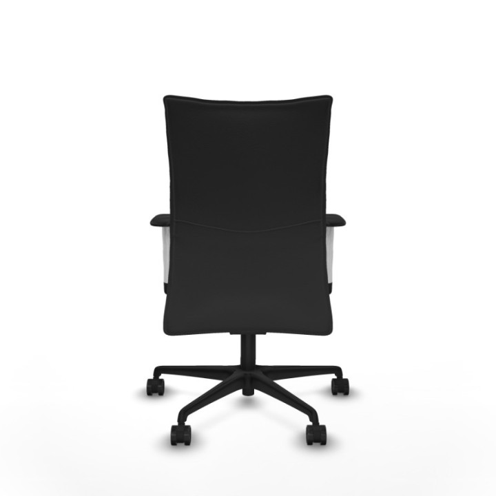 Albacete confidente sincro similpiel gris oscuro brazos 1D blancos base nailon ruedas 65 mm nailon