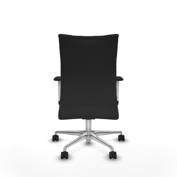 Albacete confidente sincro similpiel gris oscuro brazos 1D blancos base aluminio ruedas 65 mm nailon