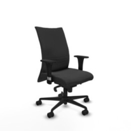 Albacete confidente sincro similpiel gris oscuro brazos 1D base nailon ruedas 65 mm nailon