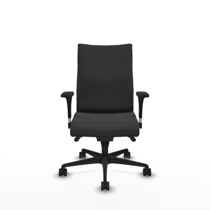 Albacete confidente sincro similpiel gris oscuro brazos 1D base nailon ruedas 65 mm nailon