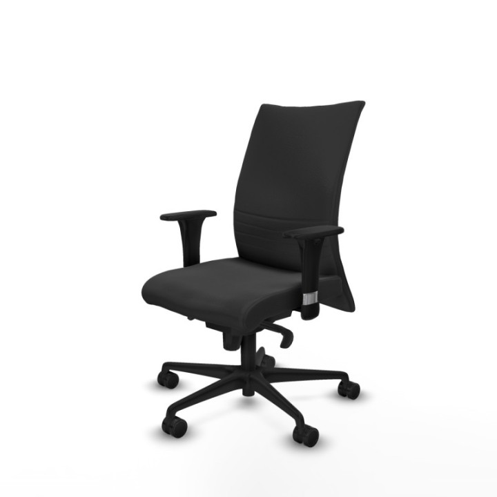 Albacete confidente sincro similpiel gris oscuro brazos 1D base nailon ruedas 65 mm nailon