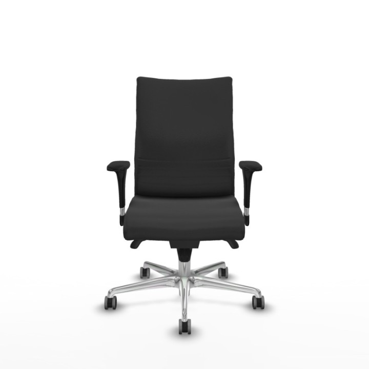 Albacete confidente sincro similpiel gris oscuro brazos 1D base aluminio ruedas 65mm engomadas