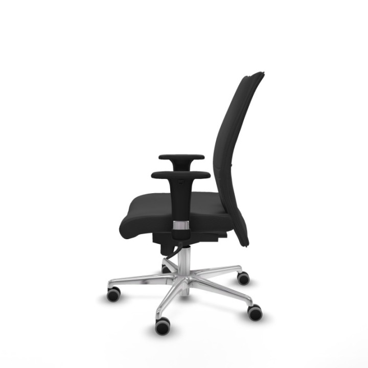 Albacete confidente sincro similpiel gris oscuro brazos 1D base aluminio ruedas 65mm engomadas