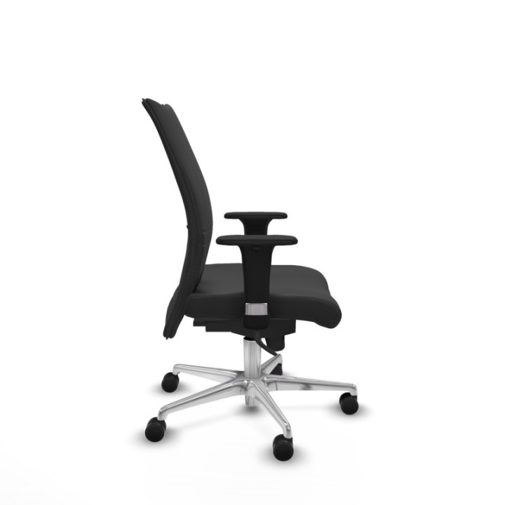 Albacete confidente sincro similpiel gris oscuro brazos 1D base aluminio ruedas 65 mm nailon