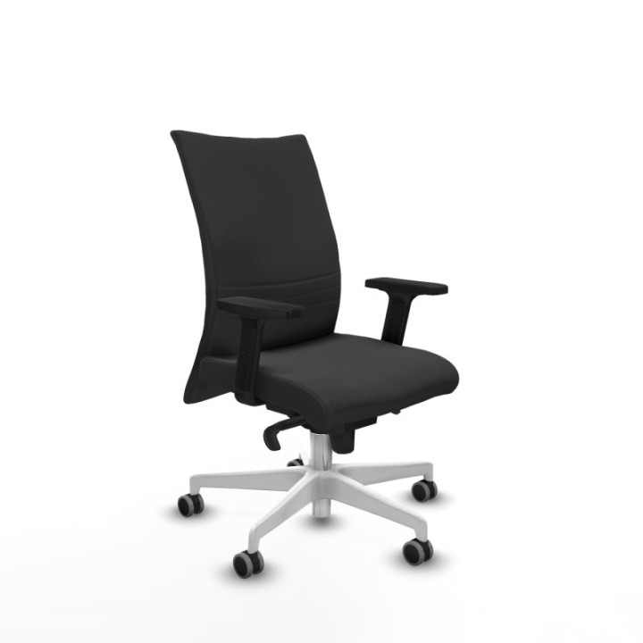 Albacete confidente sincro similpiel gris oscuro brazos 2D base blanca ruedas 65mm engomadas