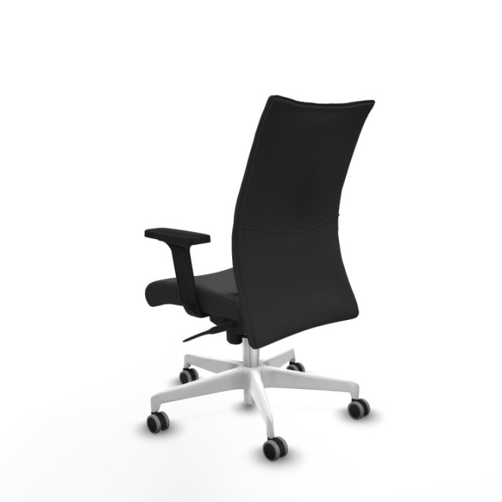 Albacete confidente sincro similpiel gris oscuro brazos 2D base blanca ruedas 65mm engomadas