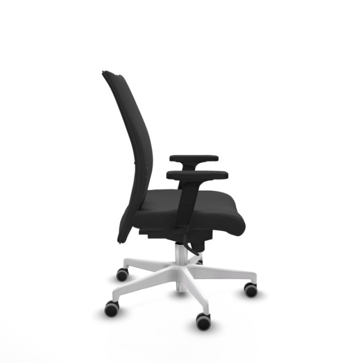 Albacete confidente sincro similpiel gris oscuro brazos 2D base blanca ruedas 65mm engomadas