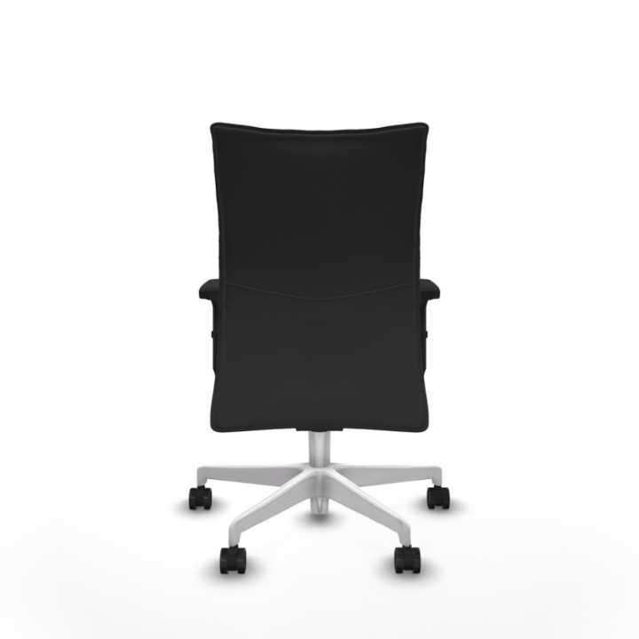 Albacete confidente sincro similpiel gris oscuro brazos 2D base blanca ruedas 65 mm nailon