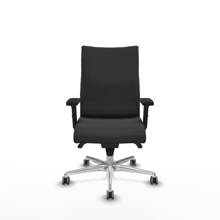 Albacete confidente sincro similpiel gris oscuro brazos 2D base aluminio ruedas 65mm engomadas