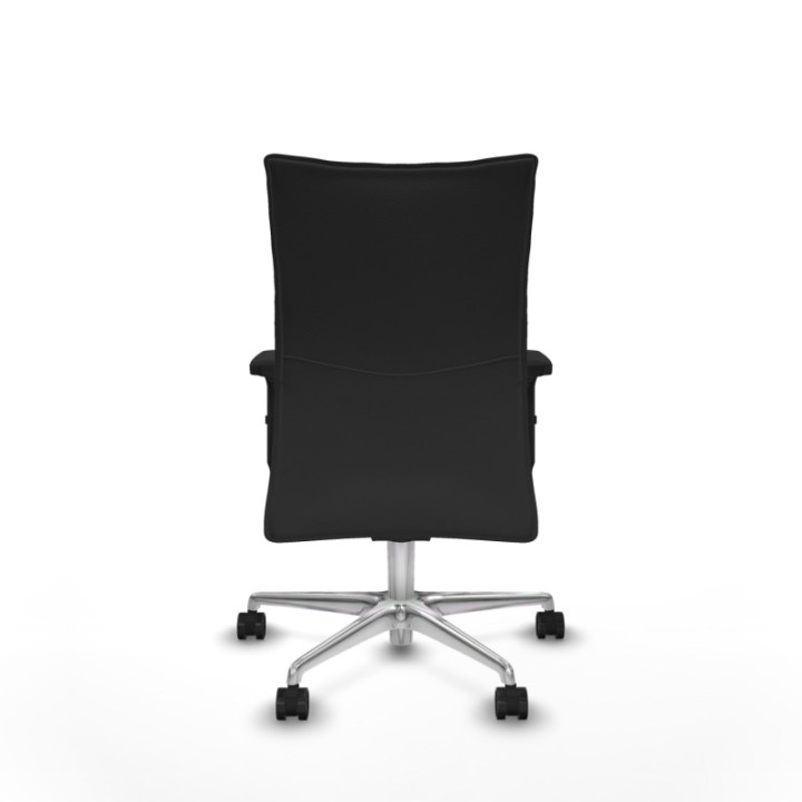 Albacete confidente sincro similpiel gris oscuro brazos 2D base aluminio ruedas 65 mm nailon