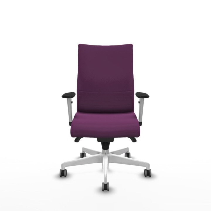 Albacete confidente sincro similpiel morado brazos 1D blancos base blanca ruedas 65mm engomadas