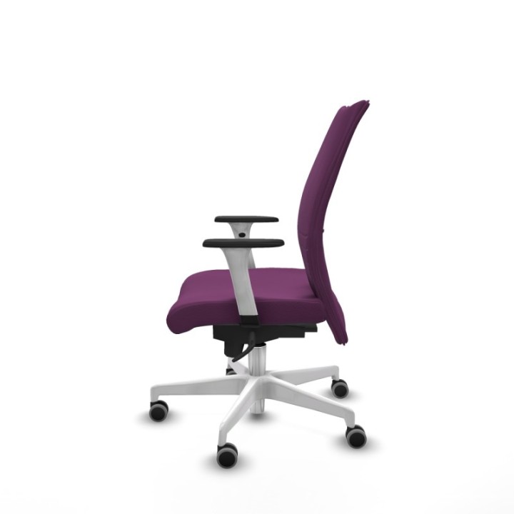 Albacete confidente sincro similpiel morado brazos 1D blancos base blanca ruedas 65mm engomadas