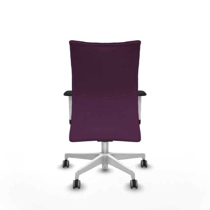 Albacete confidente sincro similpiel morado brazos 1D blancos base blanca ruedas 65mm engomadas