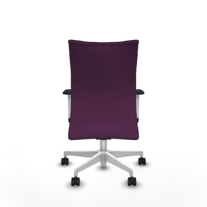 Albacete confidente sincro similpiel morado brazos 1D blancos base blanca ruedas 65 mm nailon