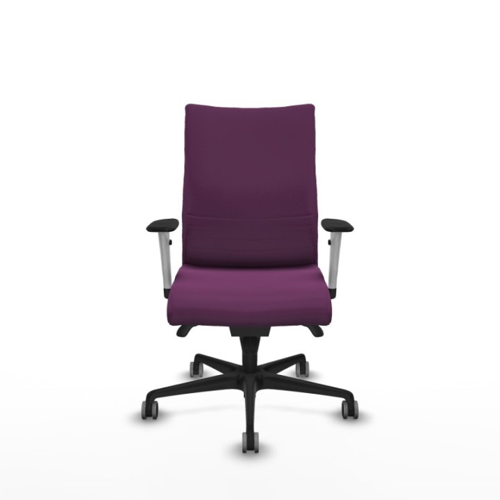 Albacete confidente sincro similpiel morado brazos 1D blancos base nailon ruedas 65mm engomadas